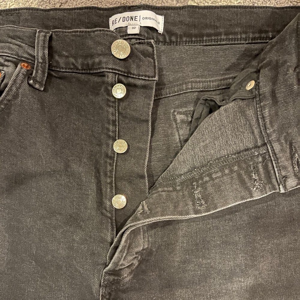 RE/DONE BLACKISH GREY BOOT CUT JEANS